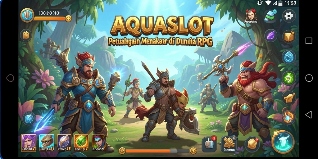 Tampilan gameplay AQUASLOT yang seru dan epik di dunia RPG.