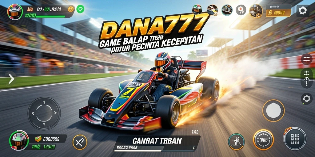 Screenshot DANA777 menampilkan aksi balap mendebarkan di trek yang menantang.