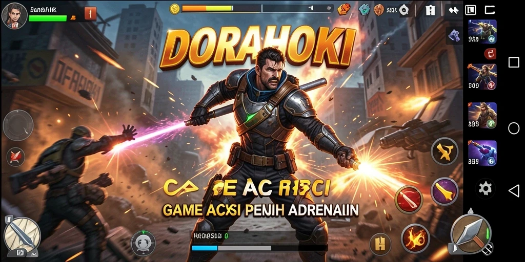Tampilan menarik dari gameplay aksi pada DORAHOKI.