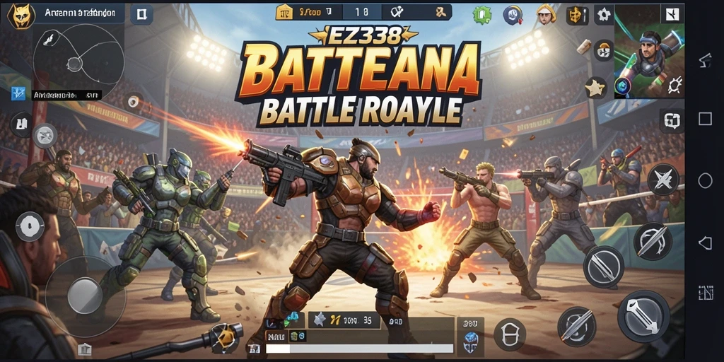 Tampilan gameplay seru dan menegangkan di EZ338 Battle Royale.