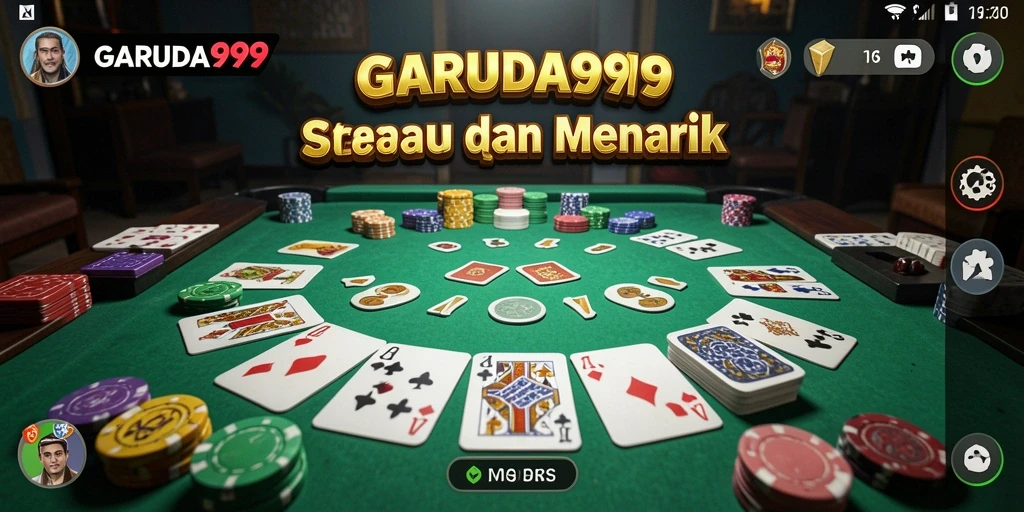 Tampilan gameplay seru dari GARUDA999 yang menampilkan kartu Gaple.