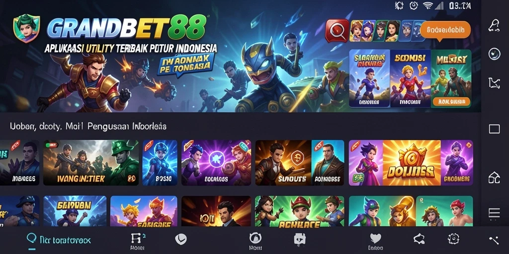 Tampilan utama aplikasi GRANDBET88 yang intuitif dan user-friendly.
