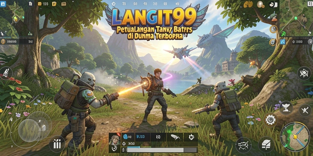 Tampilan gameplay yang menakjubkan di LANGIT99 dunia terbuka.