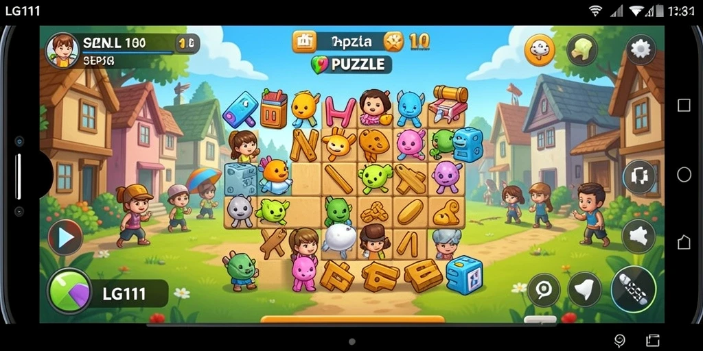 Screenshot gameplay LG111 menunjukkan tantangan Puzzle yang menarik.