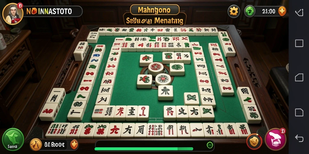 Screenshot dari gameplay seru NANASTOTO dalam permainan Mahjong.
