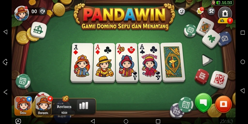 Tampilan gameplay seru dari PANDAWIN yang menampilkan aksi Domino.