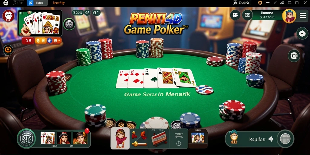 Screenshot gameplay PENITI4D yang menampilkan suasana poker yang seru.