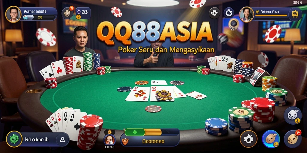 Tampilan menarik gameplay poker di QQ88ASIA.