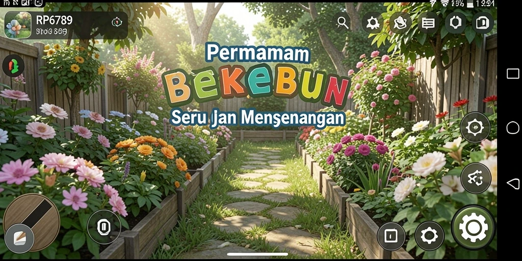 Tampilan gameplay seru di RP6789 dengan kebun yang subur.