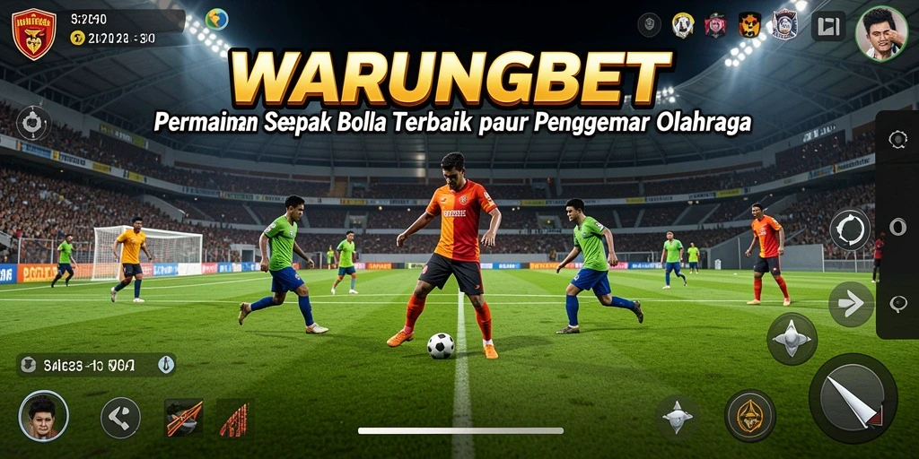 Gameplay seru dalam WARUNGBET menunjukkan aksi sepak bola yang mendebarkan.